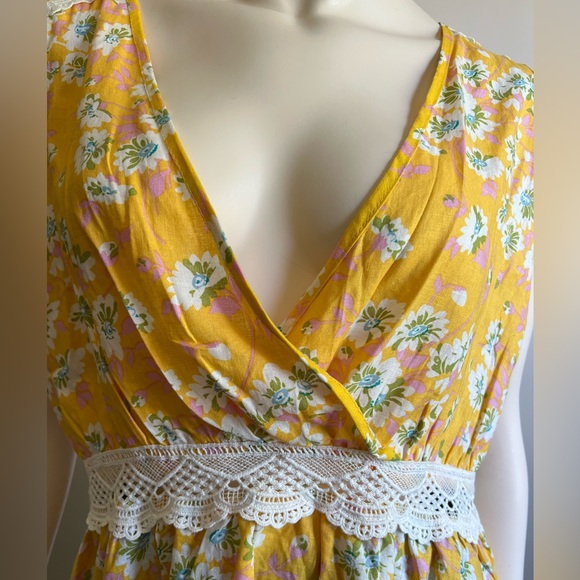 Rachel Zoe Yellow Floral Print Open Back - Picture 2 of 5
